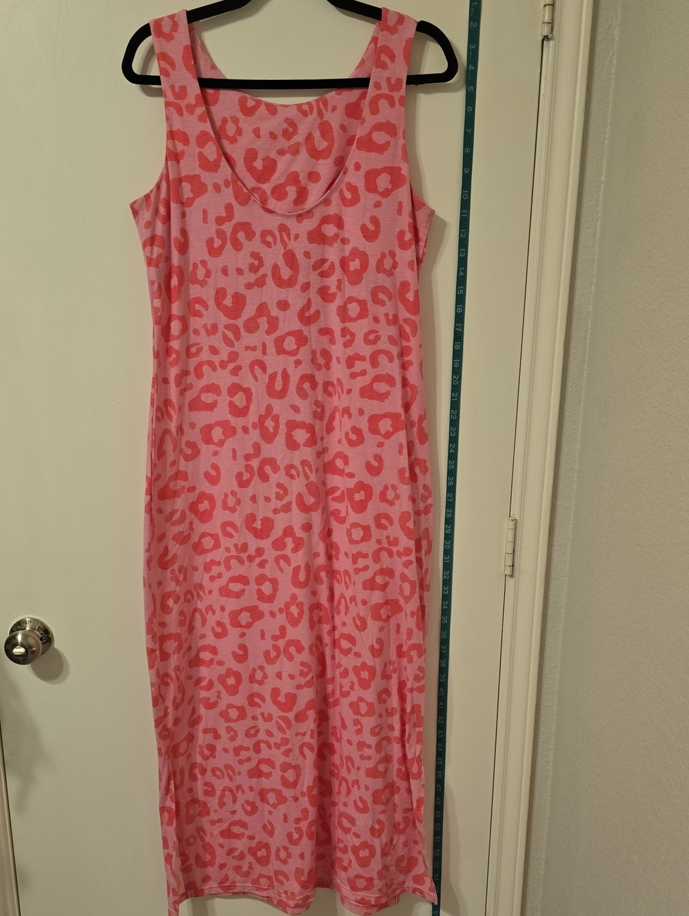 Pink Leopard Print Maxi Dress - Sleeveless Summer Slip